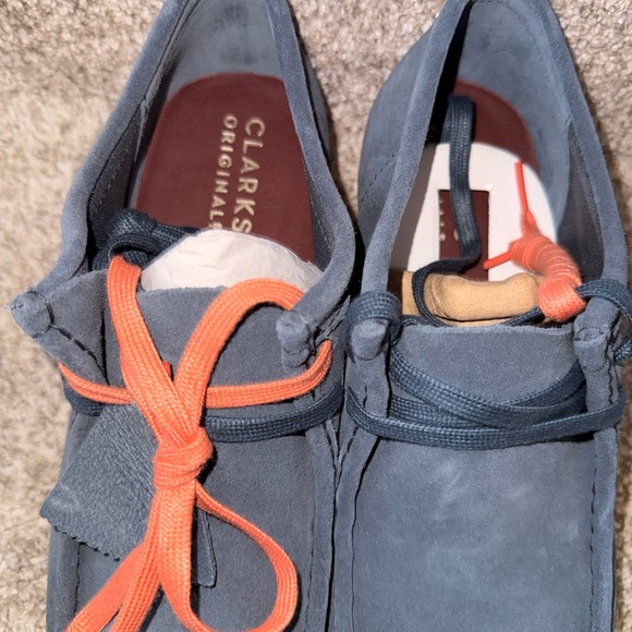 Men\'s Navy Suede Shoes with Orange Laces main image 9
